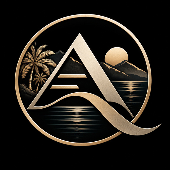 AEQ Haven black-and-gold palm emblem